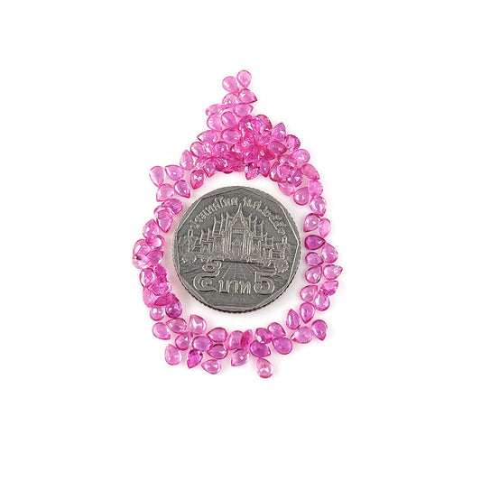 Natural Mozambique pink Sapphire Calibrated Pears | 2x3mm & 3x4mm