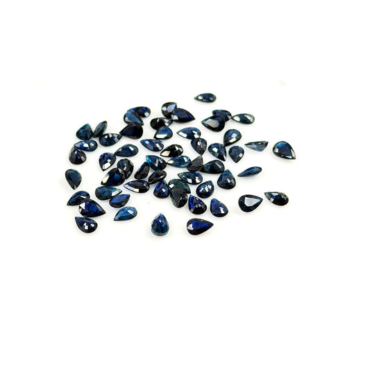 Natural Untreated Blue Sapphire Calibrated Pears | 3x5mm & 6x4mm