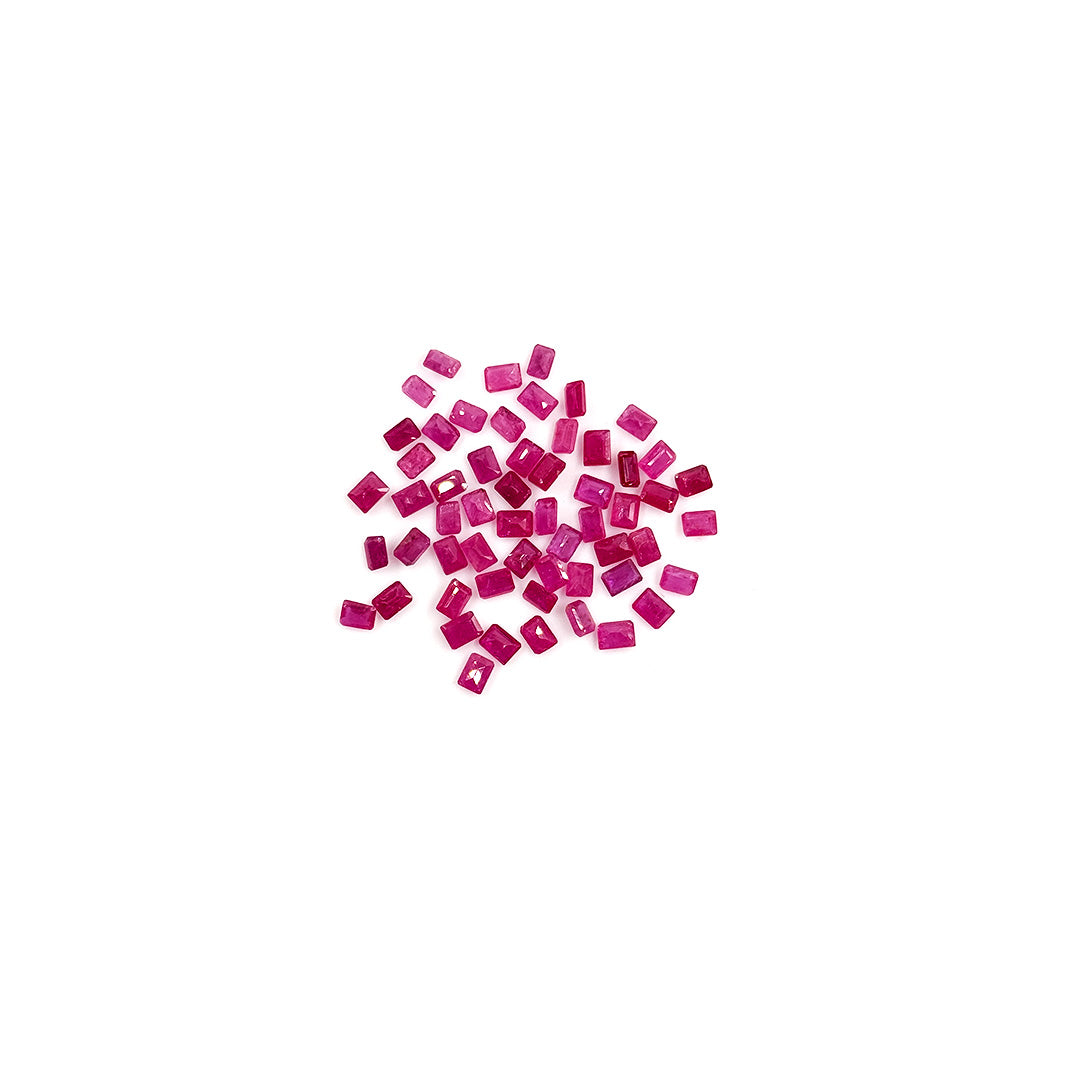 Natural Mozambique Untreated Ruby Calibrated Octagons | 3x4mm & 4x5mm