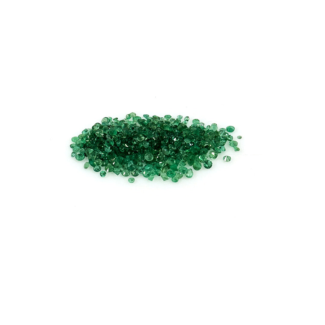 Natural Zambian Emerald Calibrated Diamond Rounds | 1mm & 1.25mm