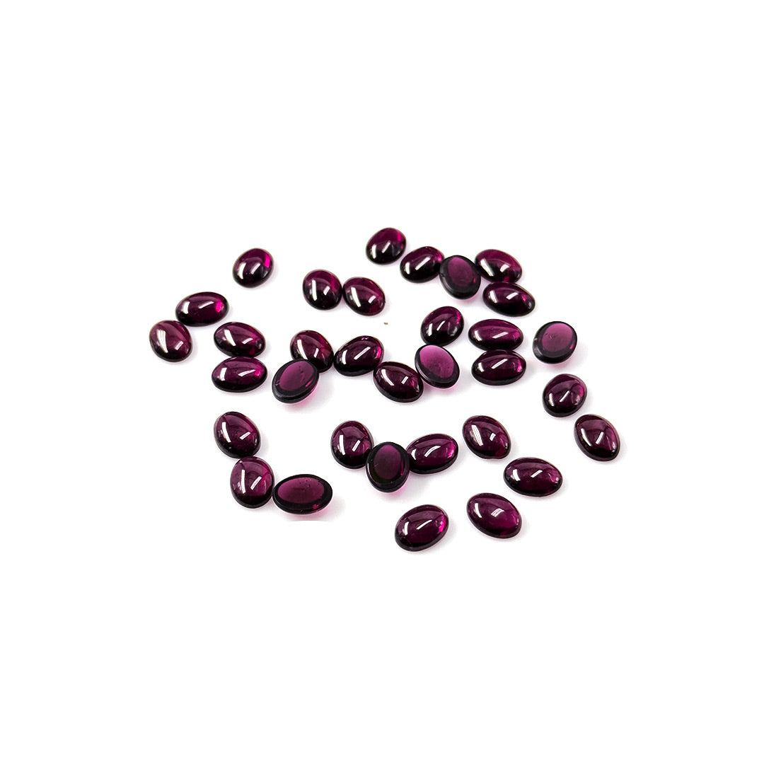 Natural African Rhodolite Calibrated Cabochon Ovals | 5x7mm & 6x8mm