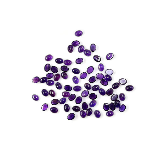 Natural Amethyst Calibrated Cabochon Ovals | 5x7mm & 6x8mm