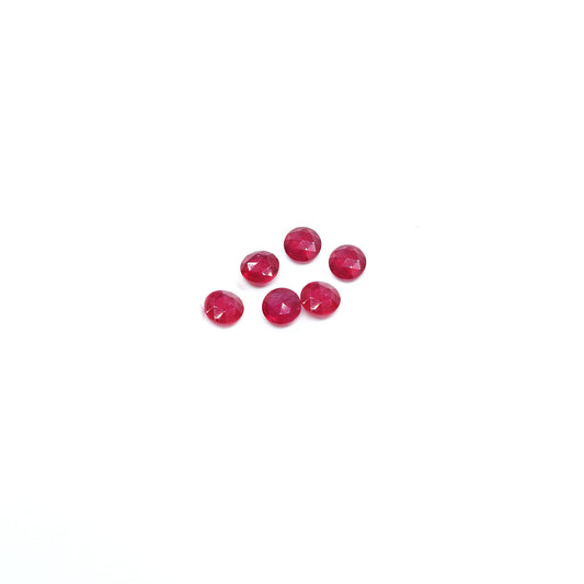 Natural Bangkok Ruby Calibrated Rose cut Briolette Rounds | 5mm & 6mm