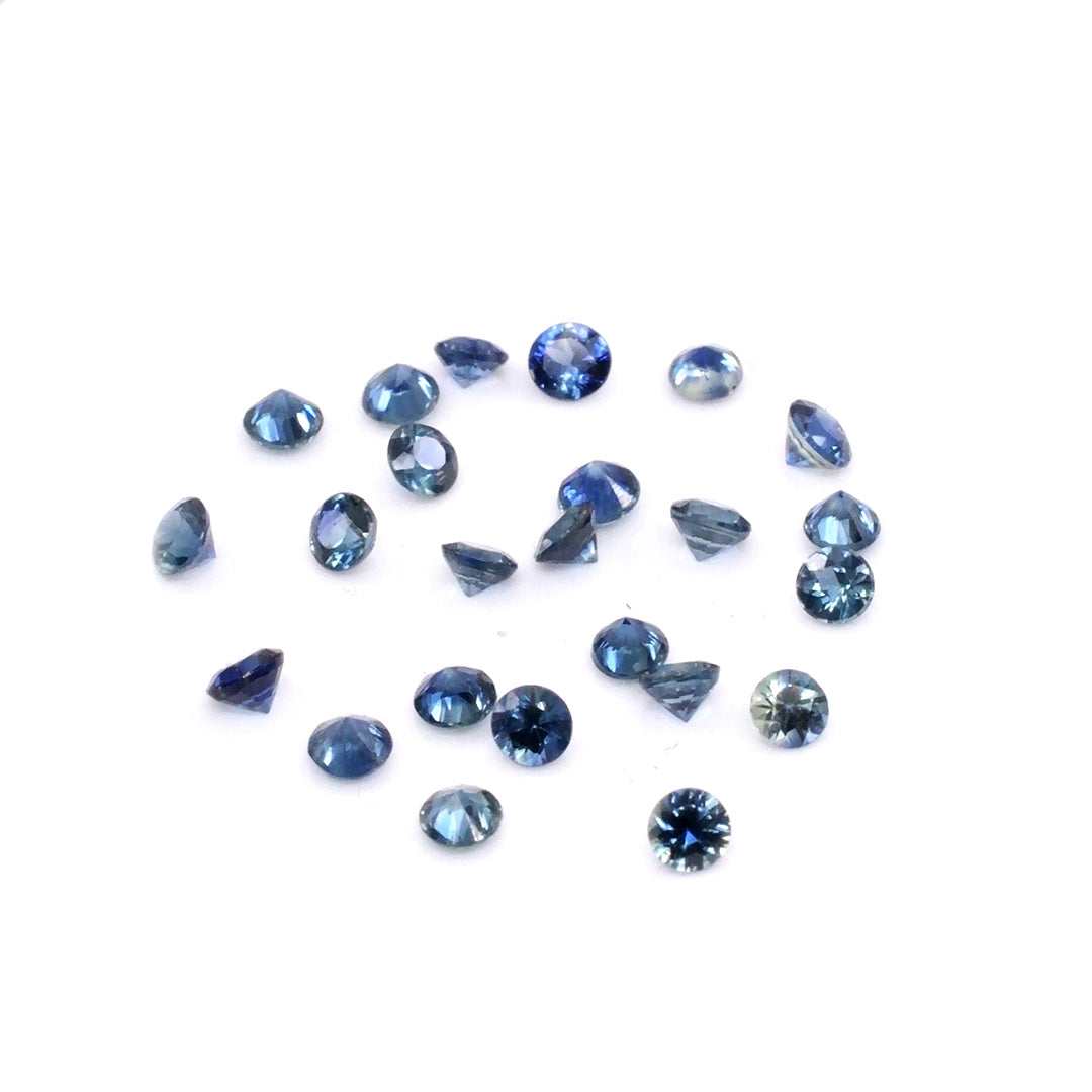 Natural Untreated Blue Sapphire Calibrated Rounds | 2mm & 2.5mm