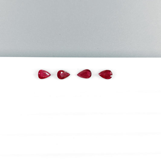 Natural Mozambique Untreated Ruby Calibrated Pears | 6x4mm