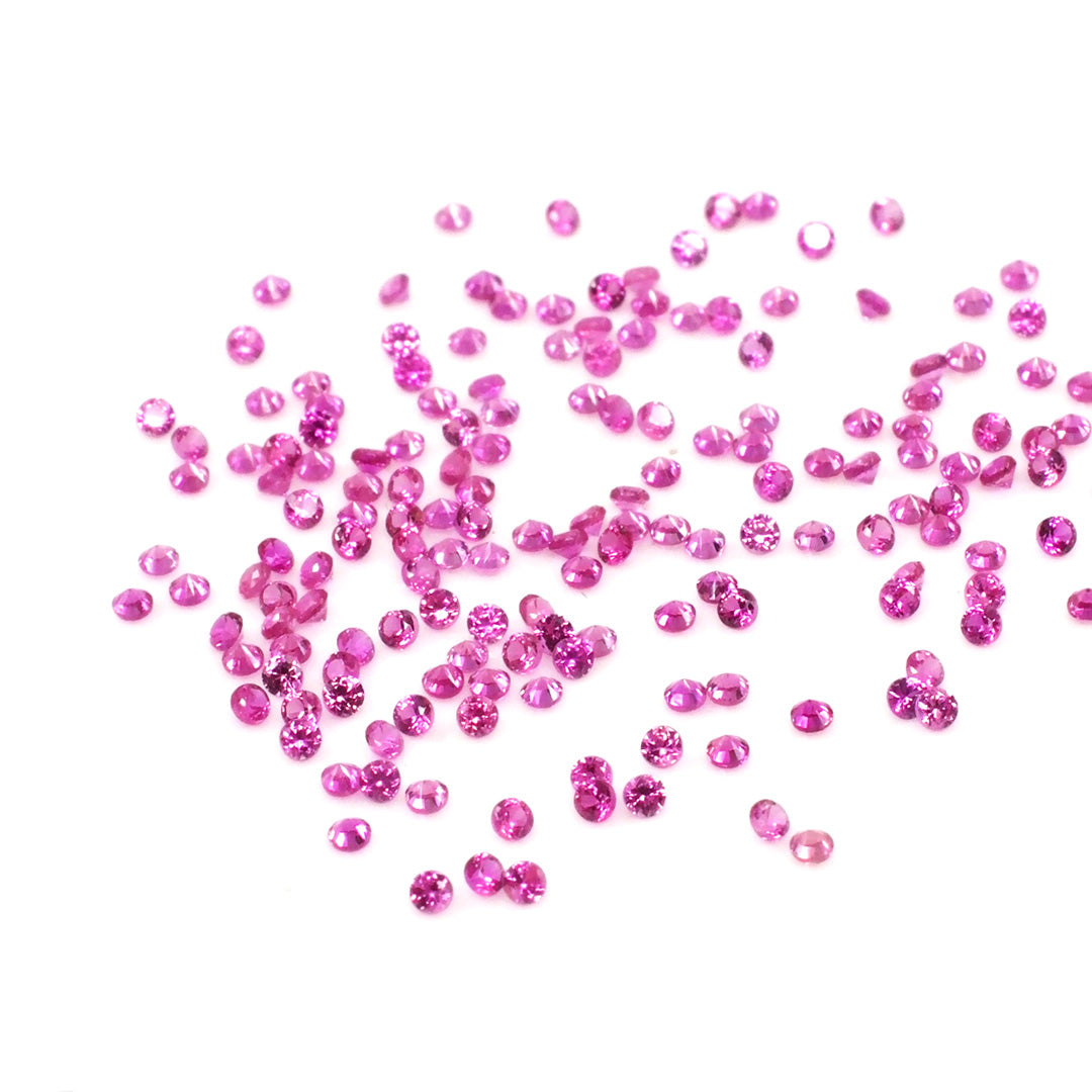 Natural Untreated Pink Sapphire Calibrated Diamond Cut Rounds | 1.25mm & 1.5mm