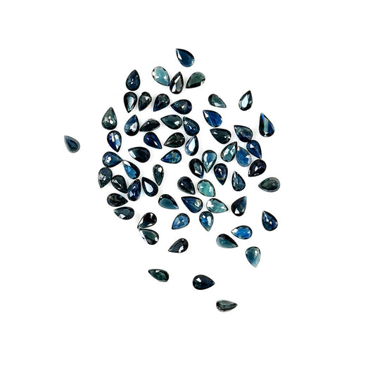 Natural Untreated Teal Sapphire Calibrated Pears | 3x5mm & 6x4mm