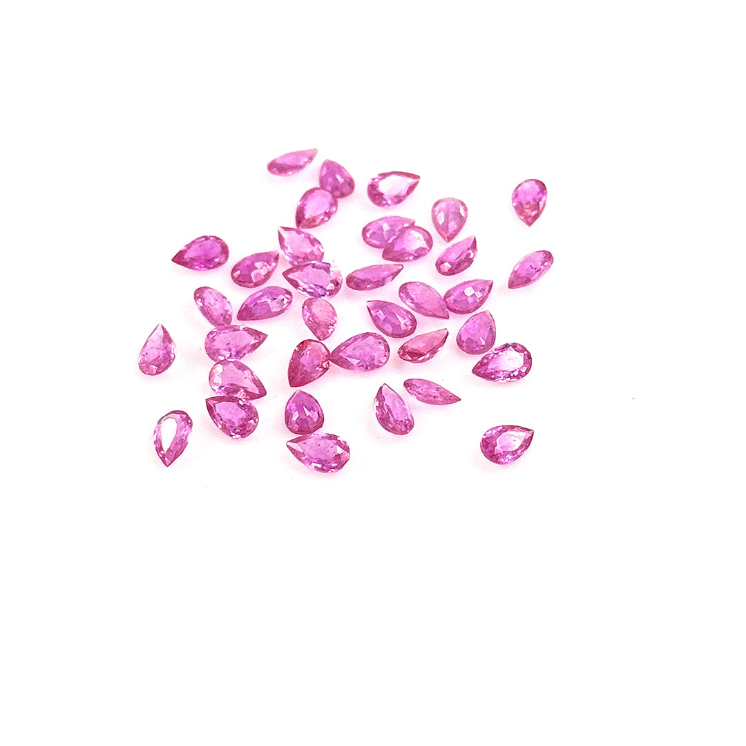 Natural Mozambique pink Sapphire Calibrated Pears | 3x5mm & 4x6mm