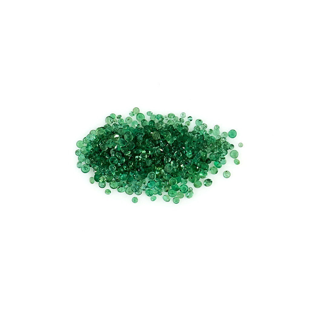 Natural Zambian Emerald Calibrated Diamond Rounds | 1mm & 1.25mm
