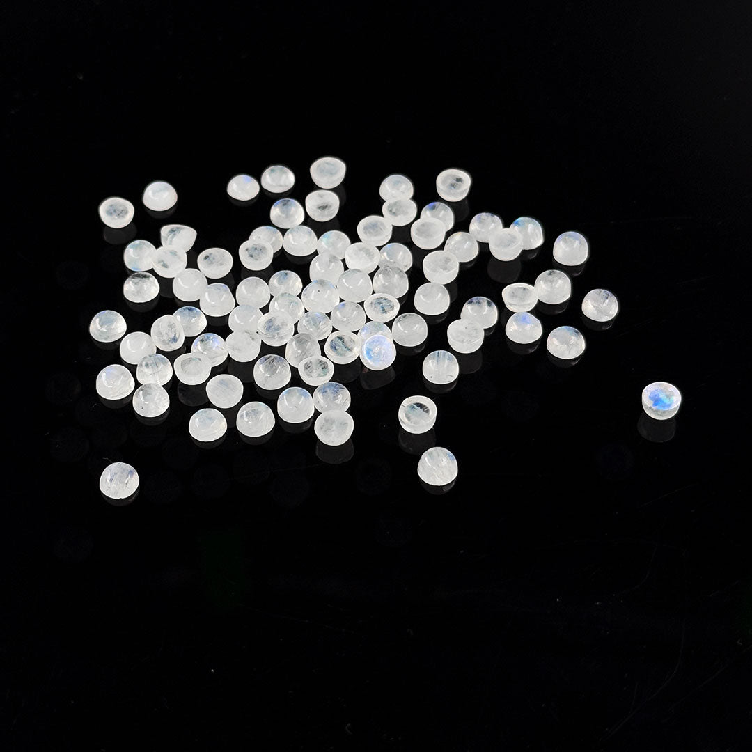 Natural Moon Stone Calibrated Cabochon Rounds | 5mm & 6mm