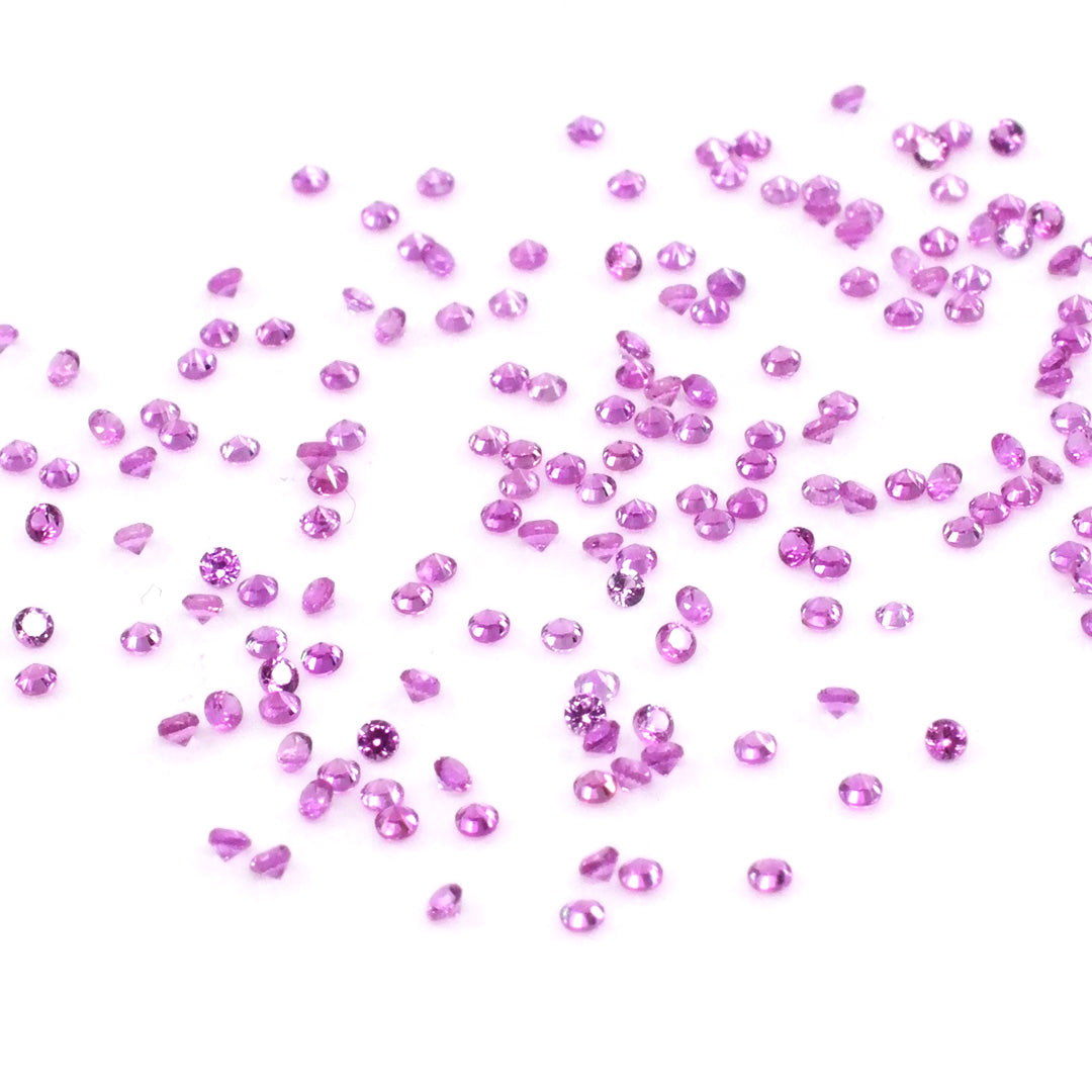 Natural Untreated Pink Sapphire Calibrated Diamond Cut Rounds | 1.25mm & 1.5mm