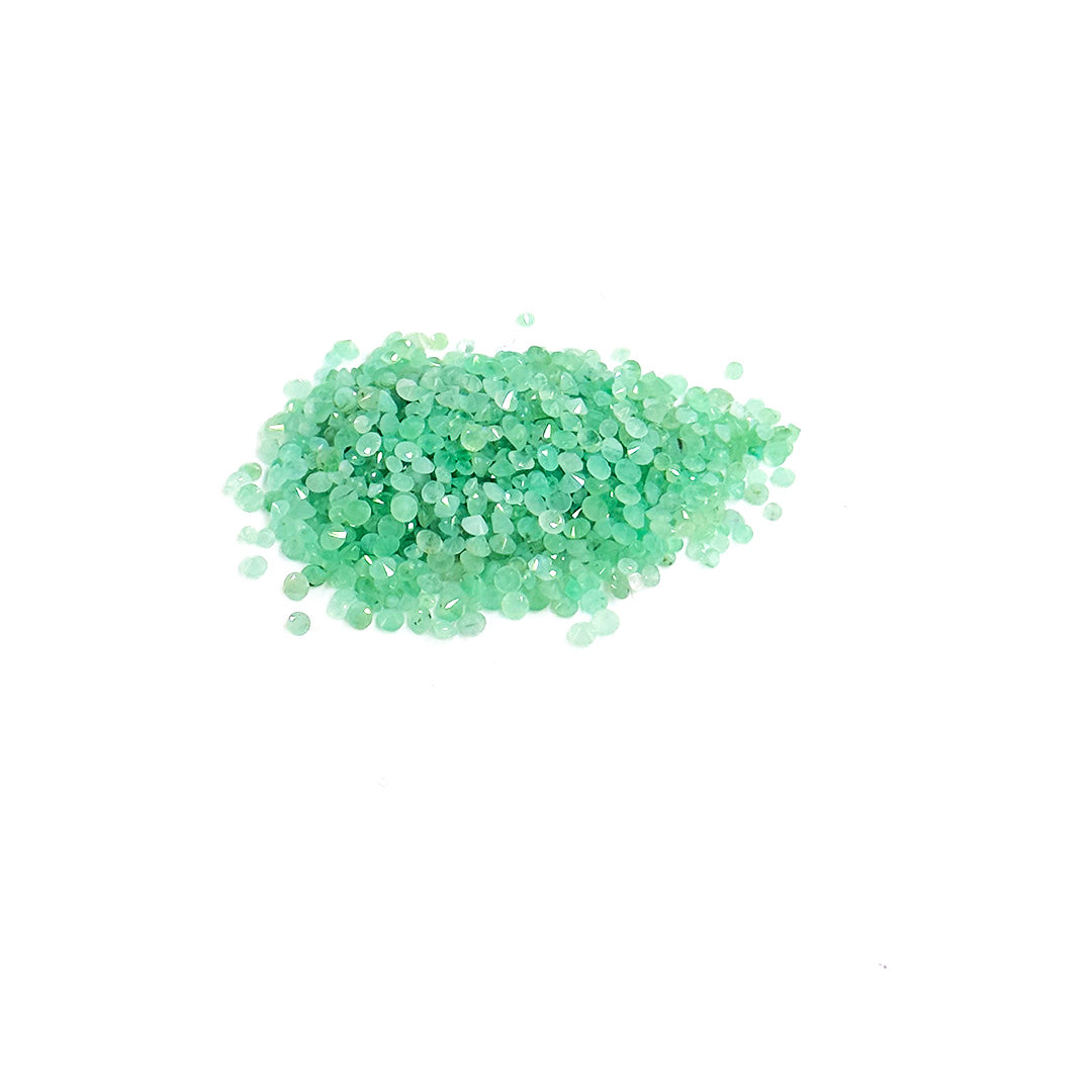 Natural Zambian Emerald Calibrated Diamond Rounds 2mm
