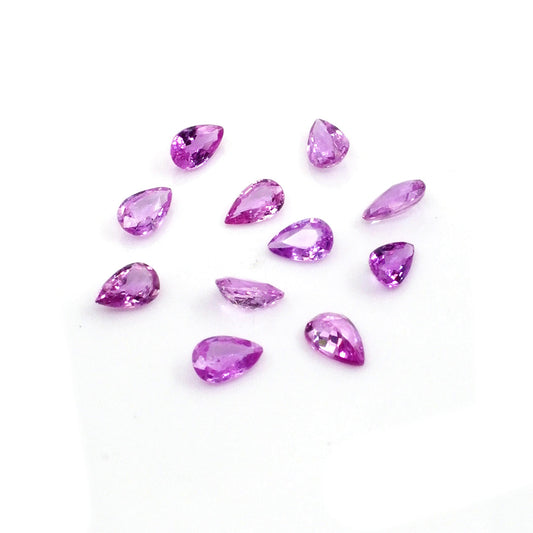 Natural Mozambique Untreated Pink Sapphire Calibrated Pears | 3x5mm & 4x6mm