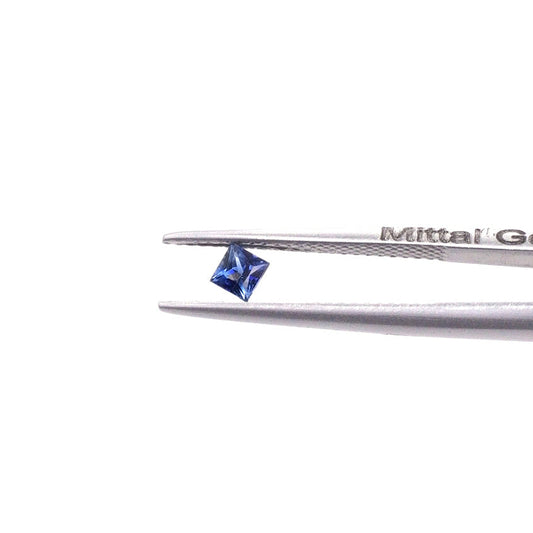 Natural Untreated Blue Sapphire Calibrated Princess Cut Squares | 3mm