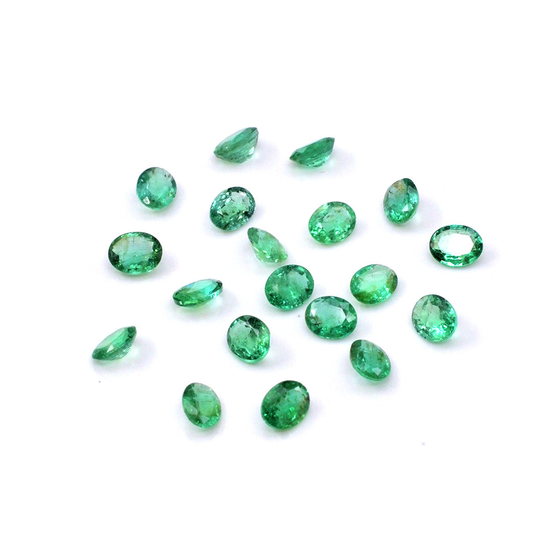 Natural Zambian Emerald Calibrated Ovals | 3x4mm & 4x5mm