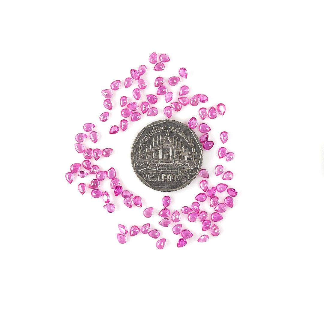 Natural Mozambique pink Sapphire Calibrated Pears | 2x3mm & 3x4mm