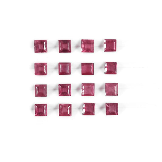 Natural Bangkok Ruby Calibrated Squares | 4mm & 5mm