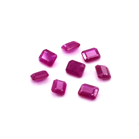 Natural African Untreated Calibrated Ruby Octagons | 3x4mm & 4x5mm