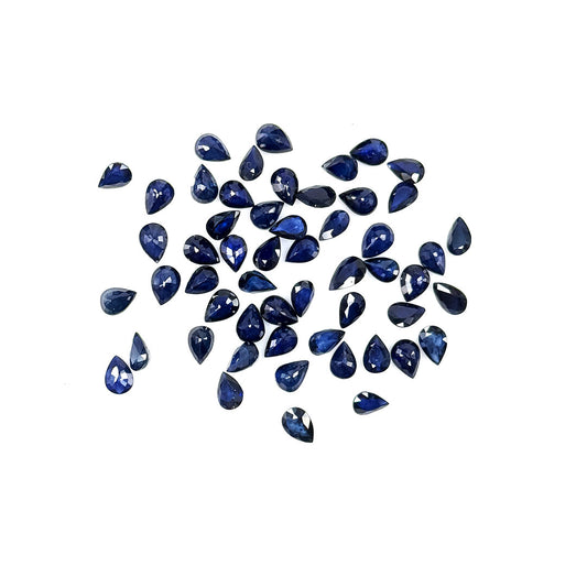 Natural Bangkok Blue Sapphire Calibrated Pears | 5x7mm & 6x8mm
