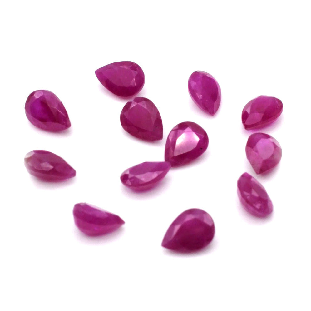 Natural African Untreated Loose Ruby Pear Cut | 7x9mm & 8x10mm Picture-1
