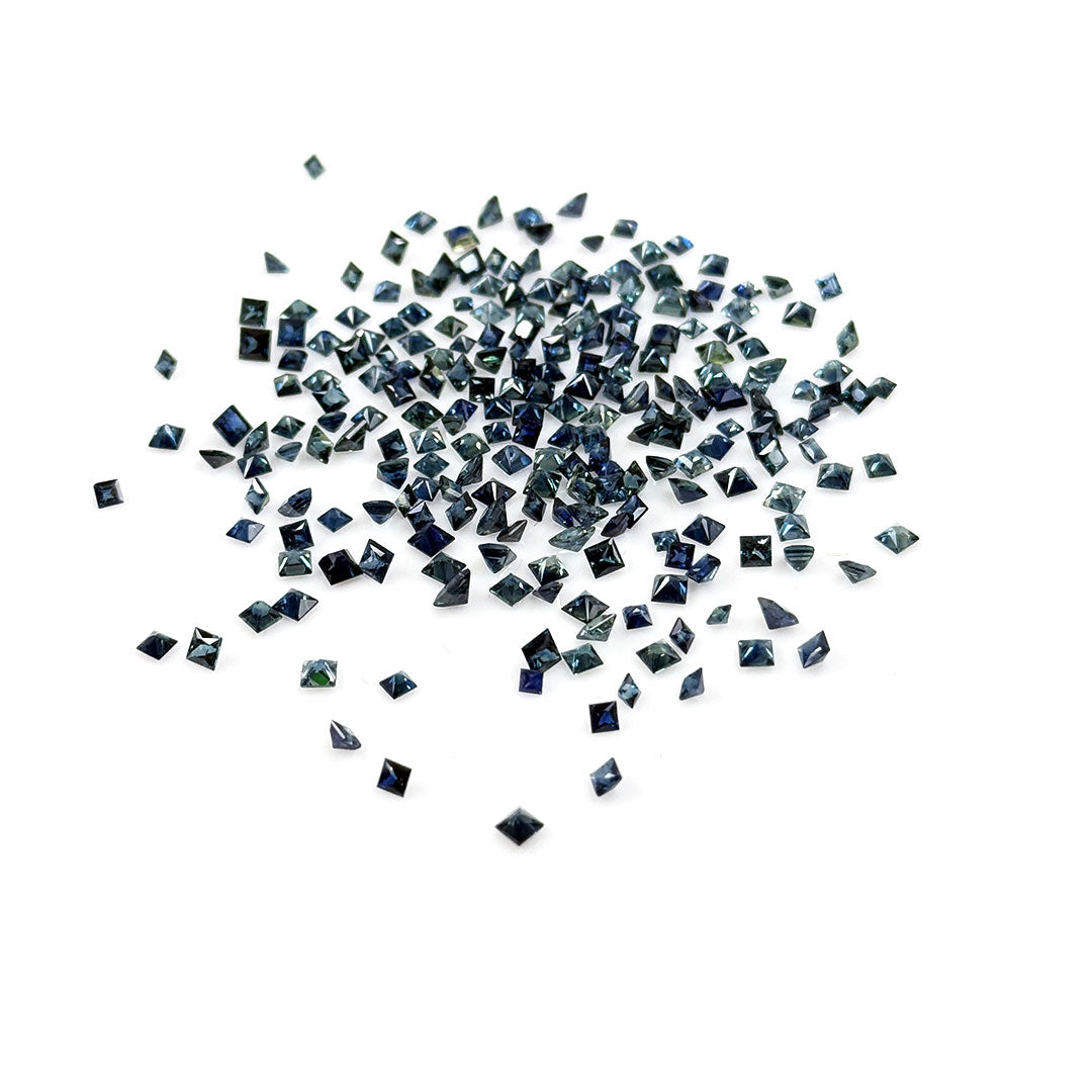 Natural Australian Untreated Teal Sapphire Calibrated Squares 2.5mm