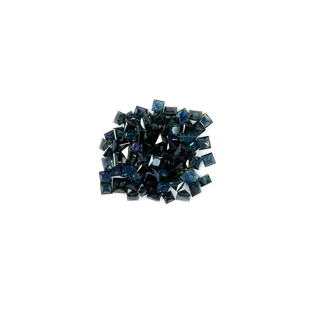 Natural Australia Untreated Teal Sapphire Calibrated Squares | 2mm & 3mm