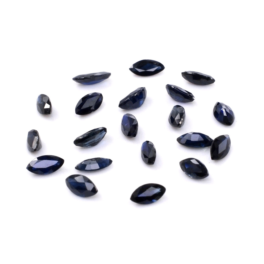 Natural Untreated Blue Sapphire Calibrated Marquise | 2x4mm & 2.5x5mm