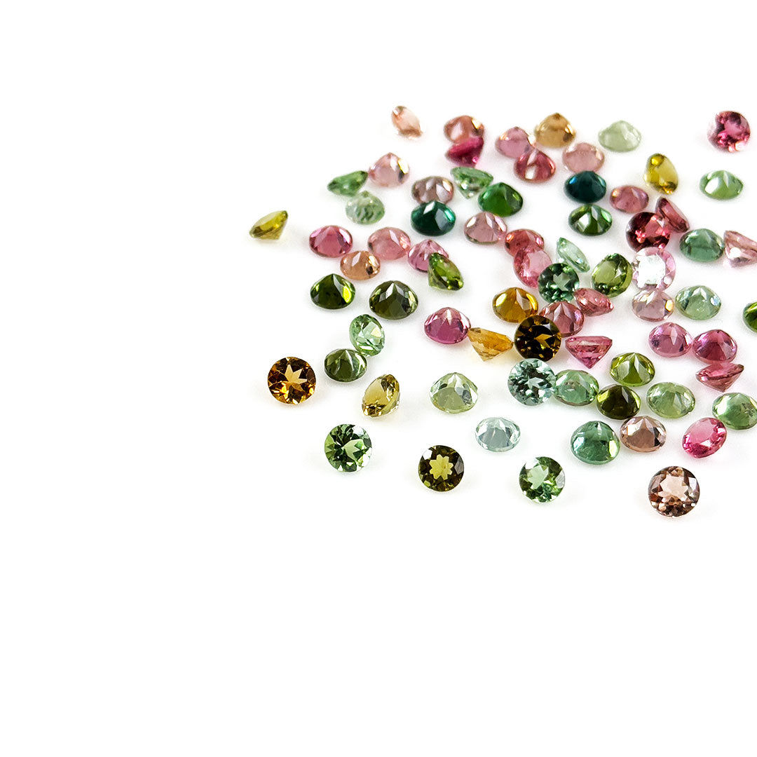 Natural Multi Tourmaline Calibrated Rounds | 4mm & 5mm