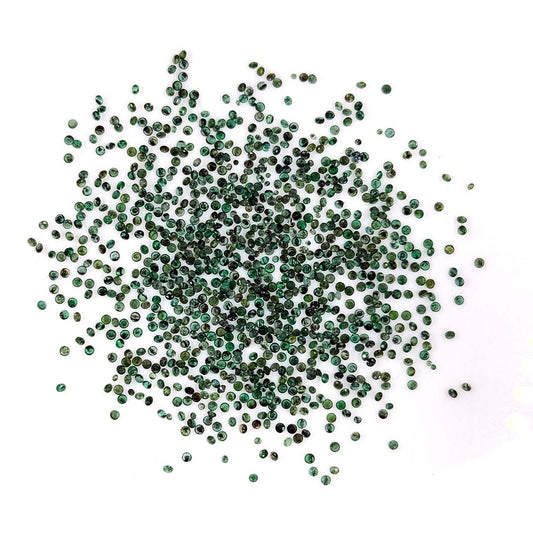Natural Zambian Emerald Calibrated Diamond Rounds 2mm