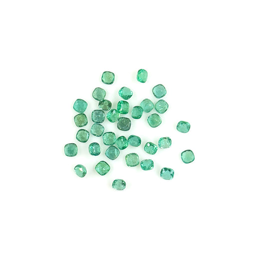 Natural Zambian Emerald Calibrated Cushions | 3mm & 3.5mm