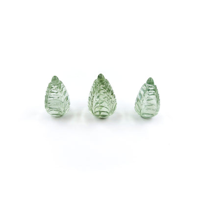 Natural Green Amethyst Fancy Carvings Matching Pair