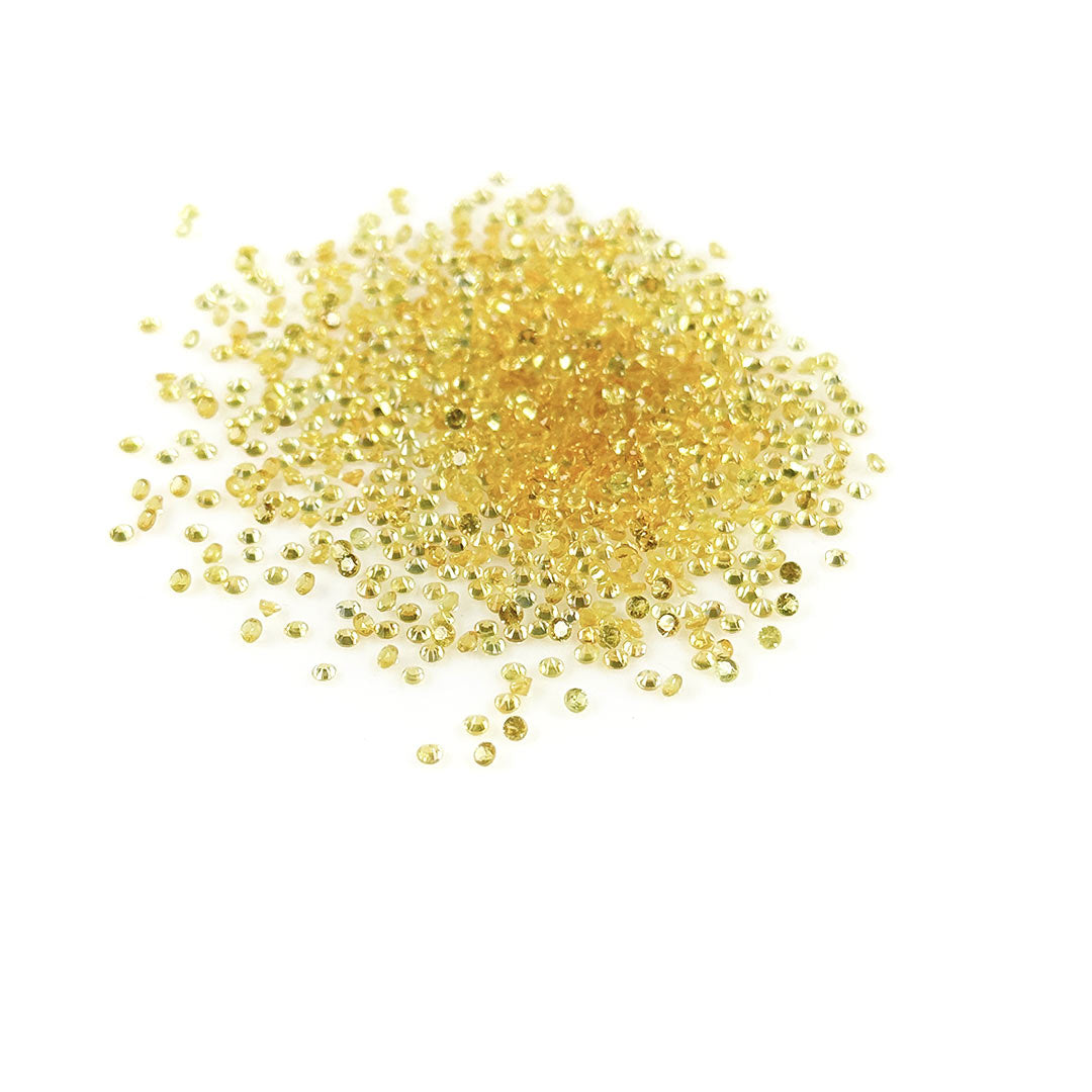 Natural Untreated Yellow Sapphire Calibrated Diamond Cut Rounds | 1.5mm & 1.75mm