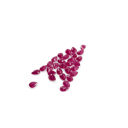 Natural Mozambique Untreated Ruby Calibrated Pears | 3x5mm & 6x4mm