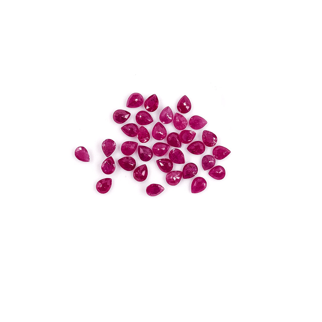 Natural Mozambique Untreated Ruby Calibrated Pears 4x5mm