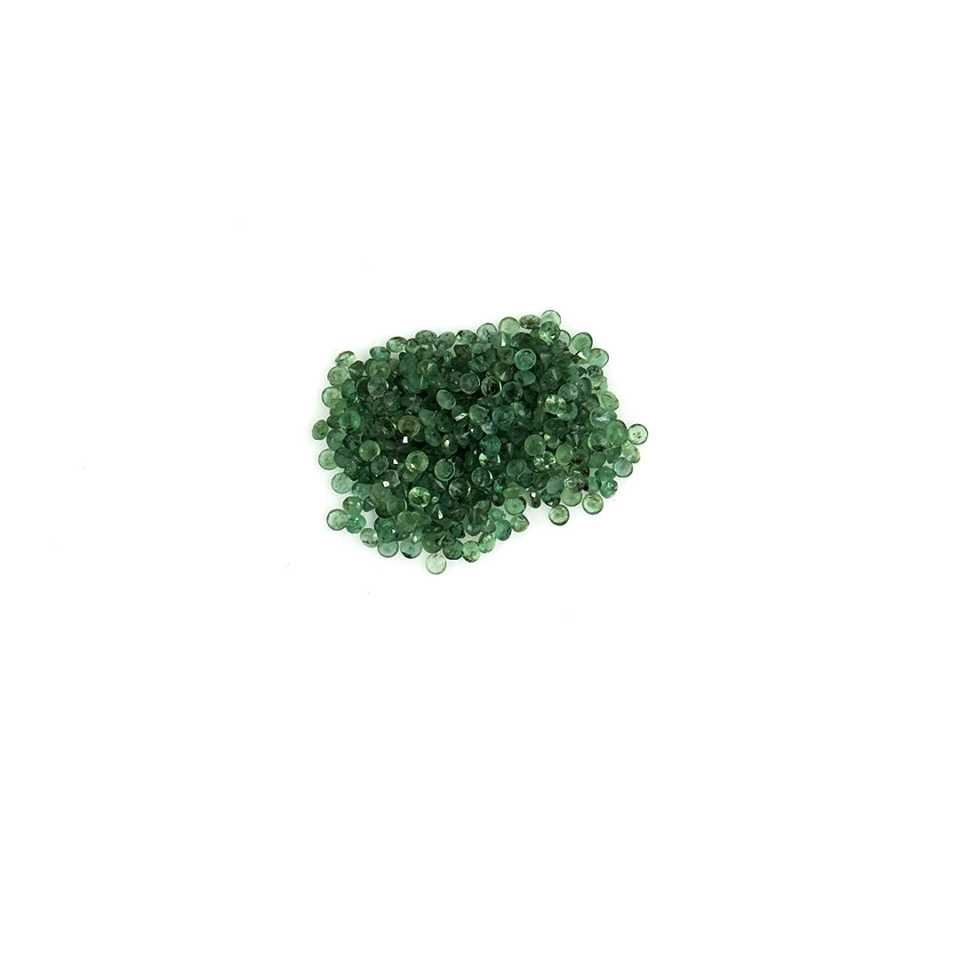 Natural Zambian Emerald Calibrated Diamond Rounds | 1mm & 1.25mm