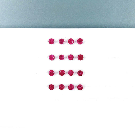 Natural Burma Untreated Ruby Calibrated Diamond Cut Rounds 3mm