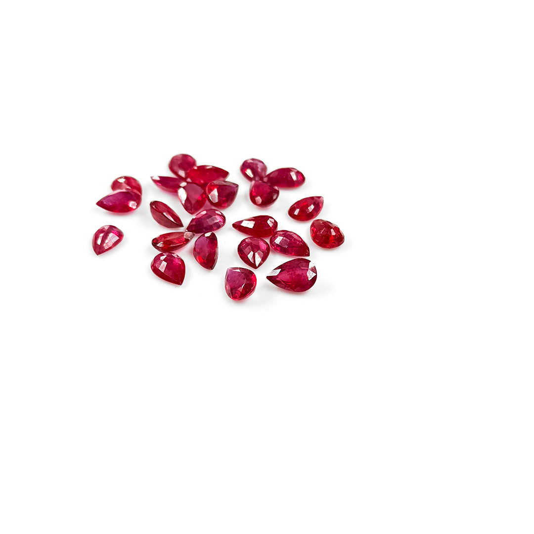 Natural Bangkok Ruby Calibrated Pears | 6x9mm & 7x10mm