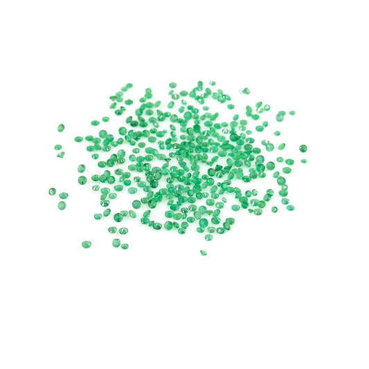 Natural Zambian Emerald Calibrated Diamond Rounds 2mm