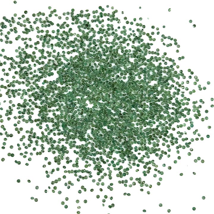 Natural Zambian Emerald Calibrated Diamond Rounds 2mm