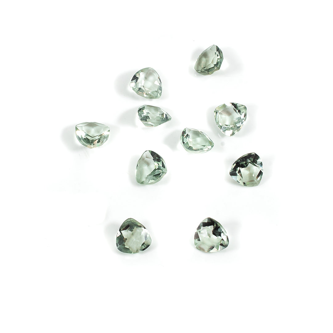 Natural Green Amethyst Calibrated Trillions | 5mm & 6mm