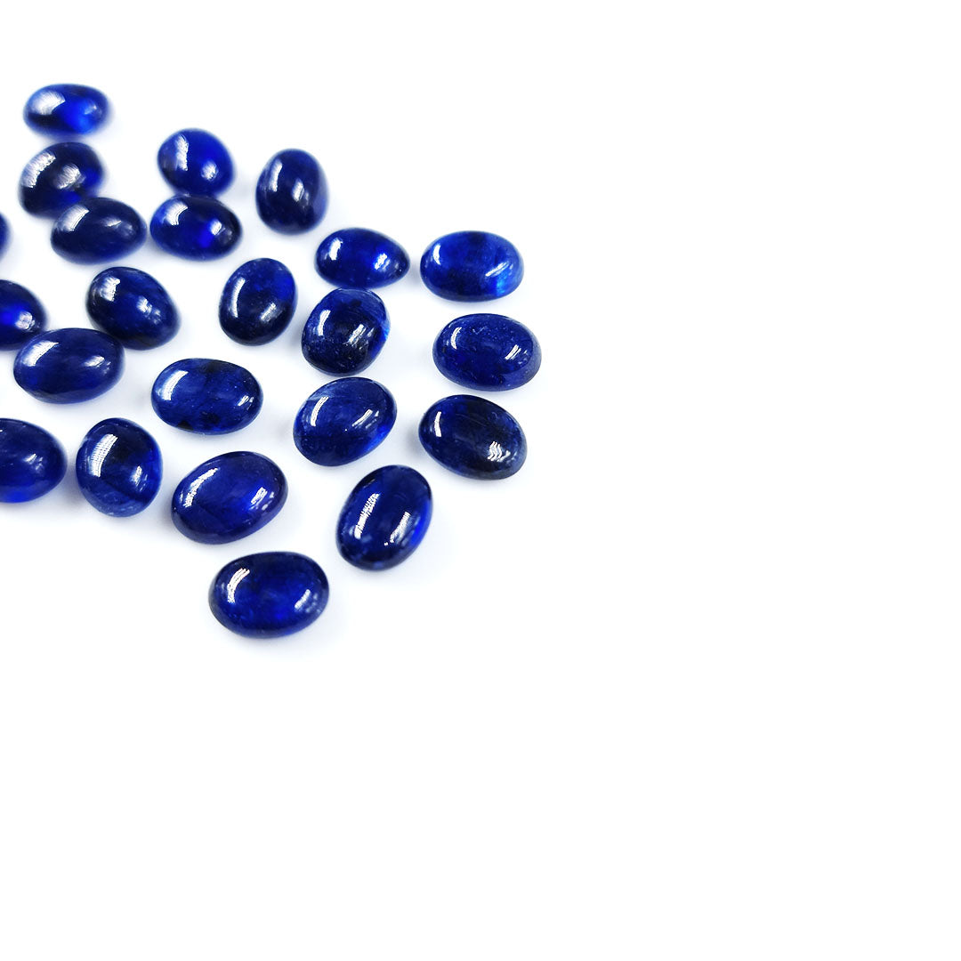 Natural Bangkok Blue Sapphire Calibrated Cabochon Ovals | 7x5mm & 6x8mm