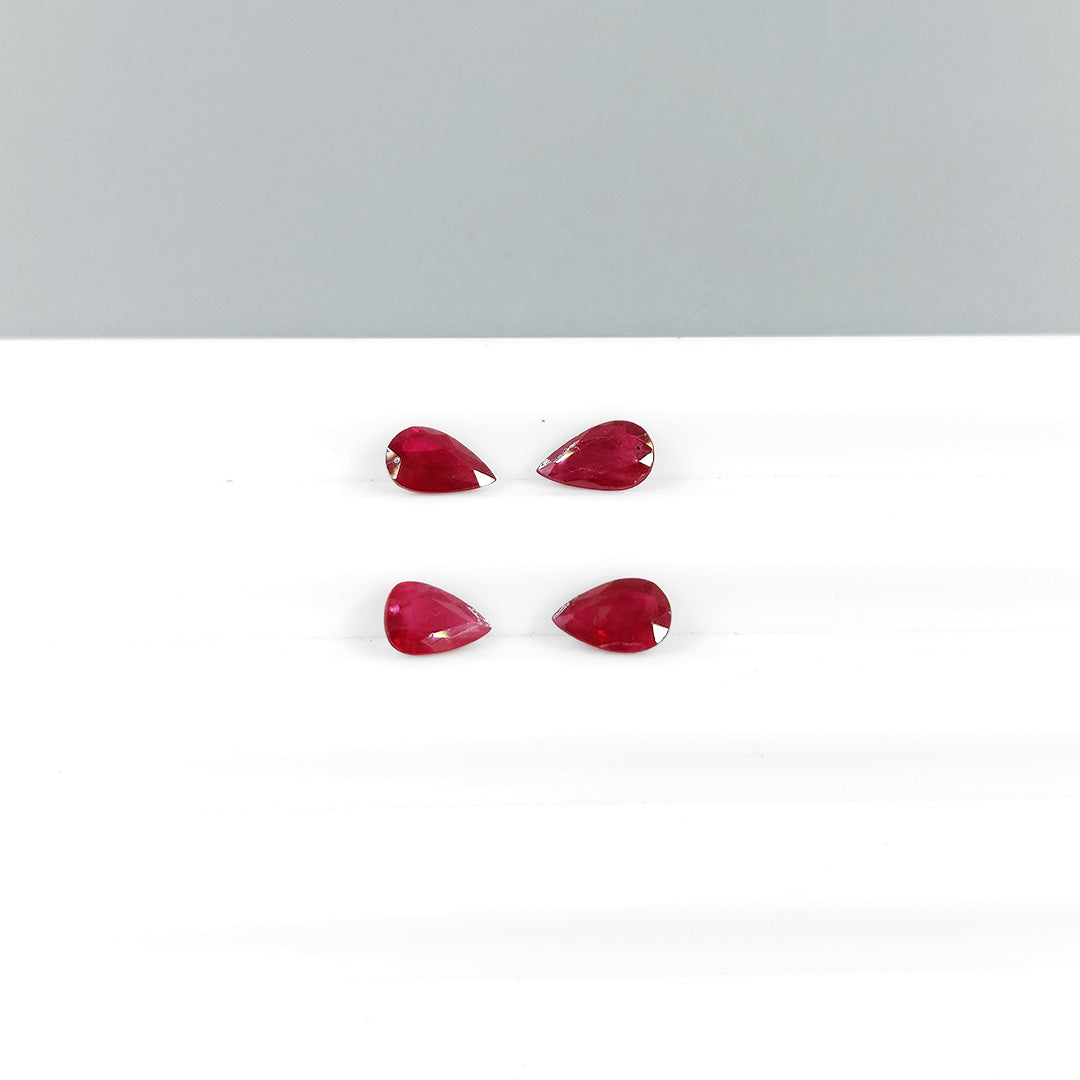 Natural Mozambique Untreated Ruby Calibrated Pears | 6x4mm
