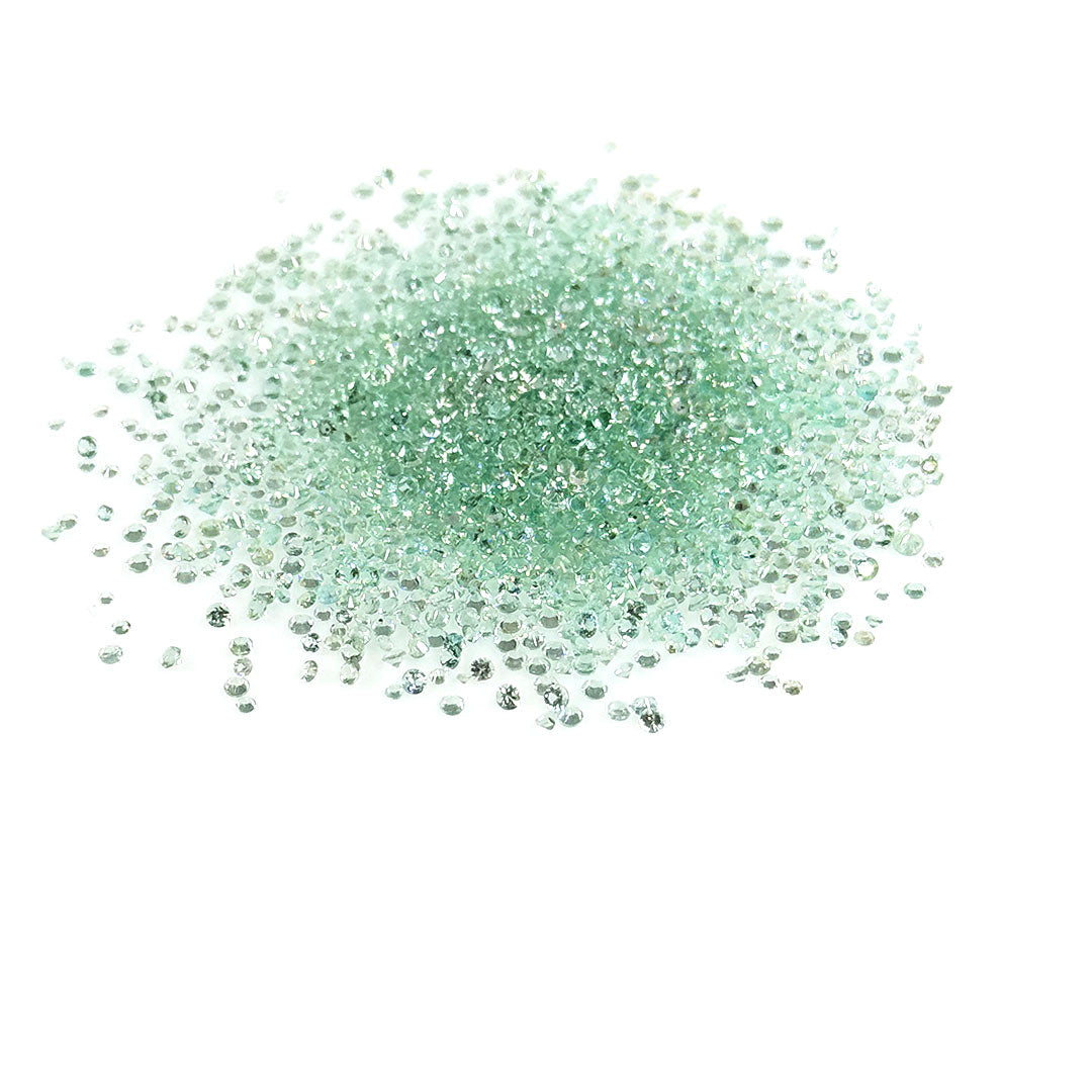 Natural Zambian Emerald Calibrated Diamond Rounds | 1mm & 1.25mm