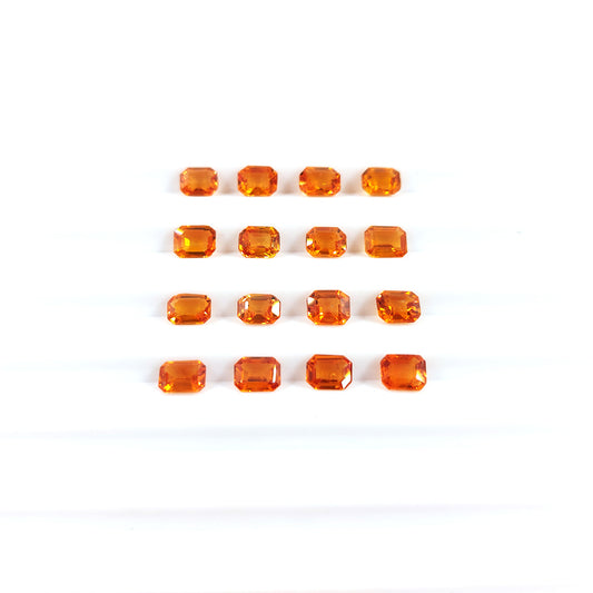 Natural Untreated Orange Sapphire Calibrated Octagons, 5x4mm