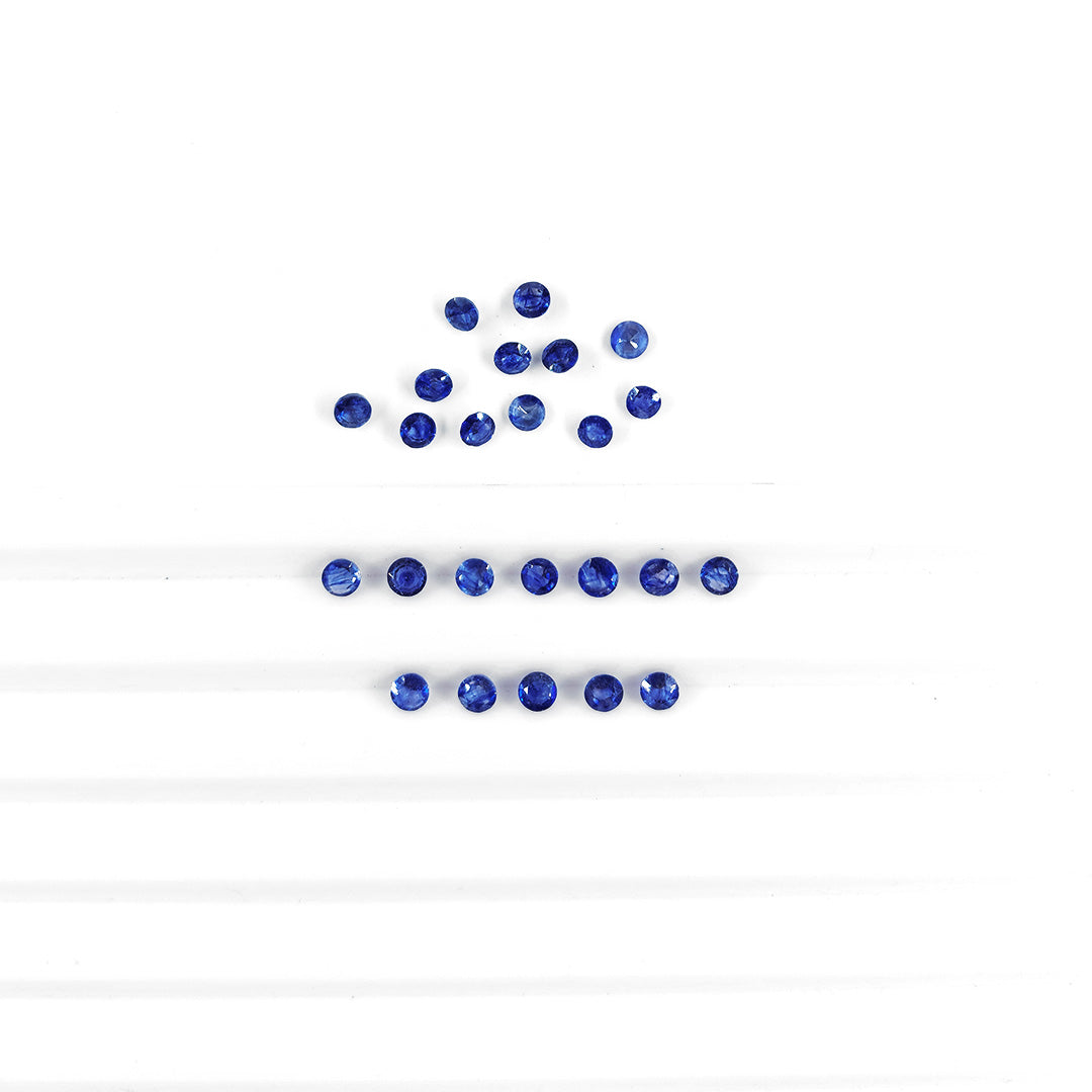 Natural Bangkok Blue Sapphire Calibrated Rounds | 3mm & 4mm