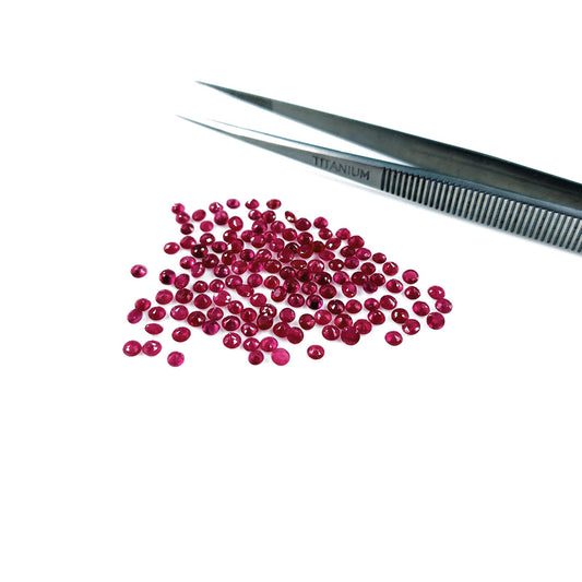 Natural Burma Untreated Ruby Calibrated Rounds | 2mm & 3mm