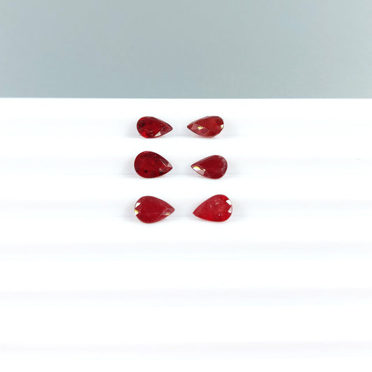 Natural African Untreated Ruby Calibrated Pears 5x7mm
