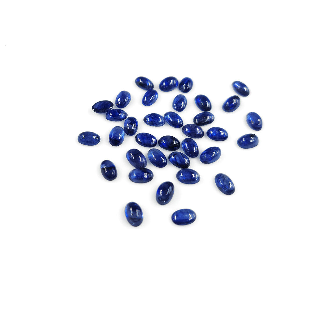 Natural Bangkok Blue Sapphire Calibrated Cabochon Ovals | 3x5mm & 6x4mm
