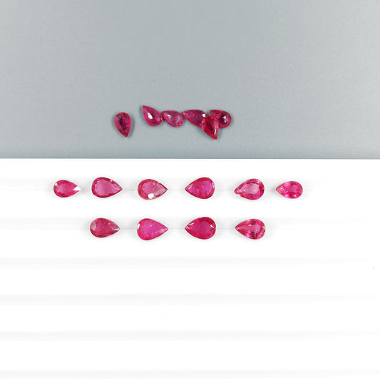Natural Mozambique Untreated Ruby Calibrated Pears 6x4mm