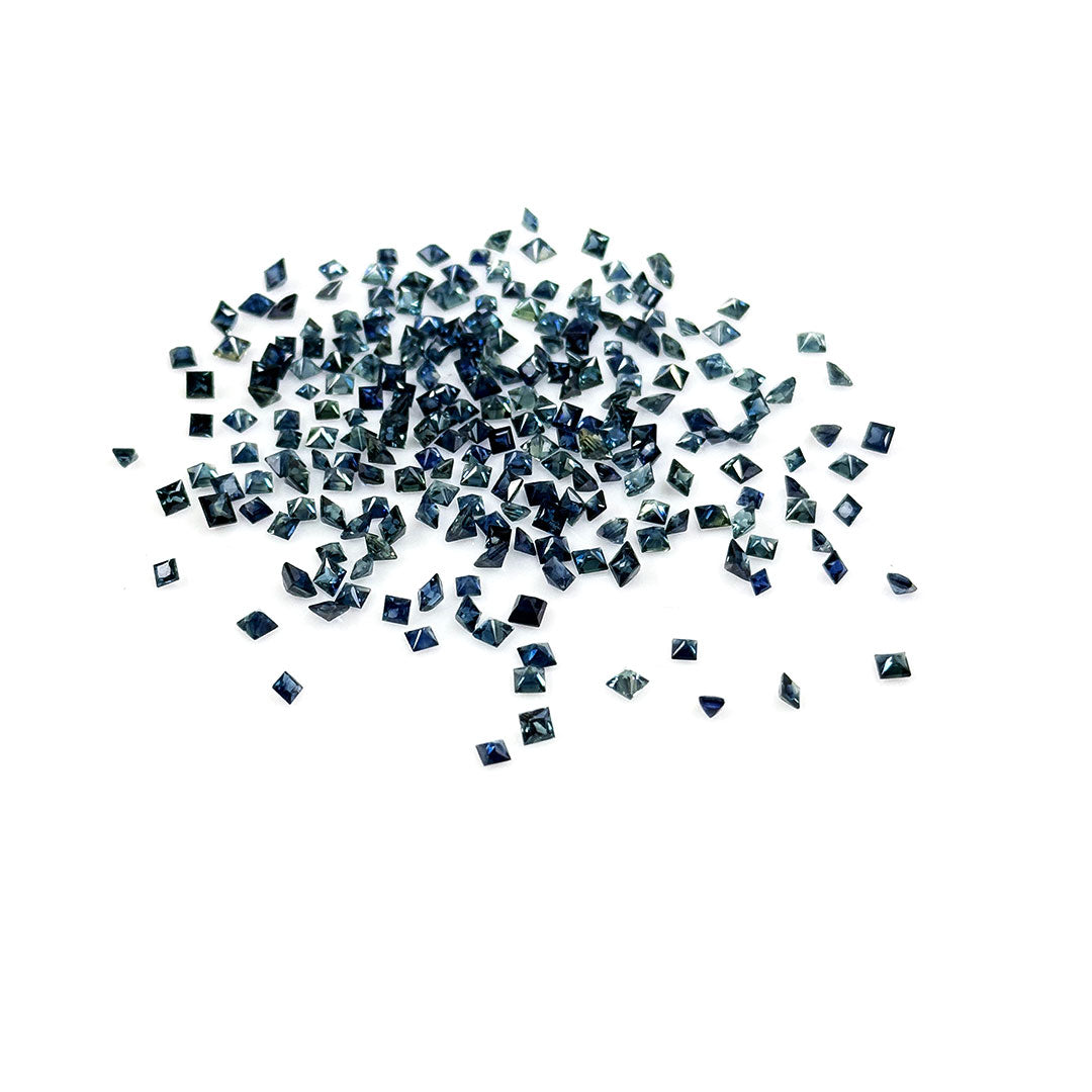 Natural Australian Untreated Teal Sapphire Calibrated Squares 2.5mm